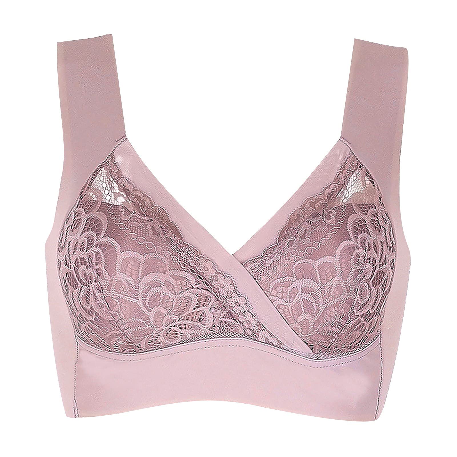 Women's Sports Bras with Front Closure - Extra Elastic Yoga Tops, Breathable Lace Trim Workout Shirts for Running, Gym & Activewear
