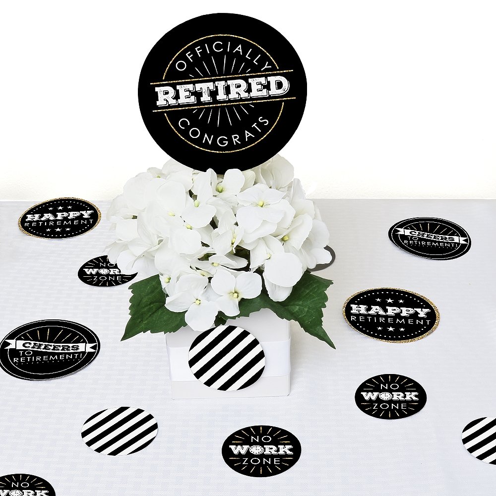 Happy Retirement Party Decorations - Giant Circle Confetti (27 Count) for Retirement Celebrations, Office Farewells & Milestone Events