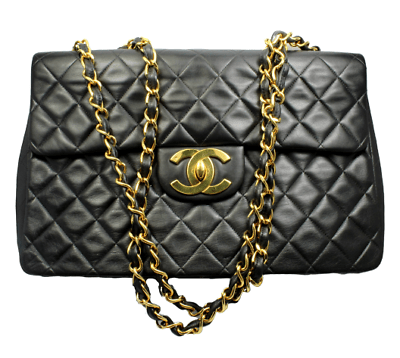 Vintage 1995 Chanel Jumbo XL Maxi Black Quilted Lambskin Single Flap Handbag - Luxury Designer Purse for Women | Perfect for Evening Events, Parties & Special Occasions