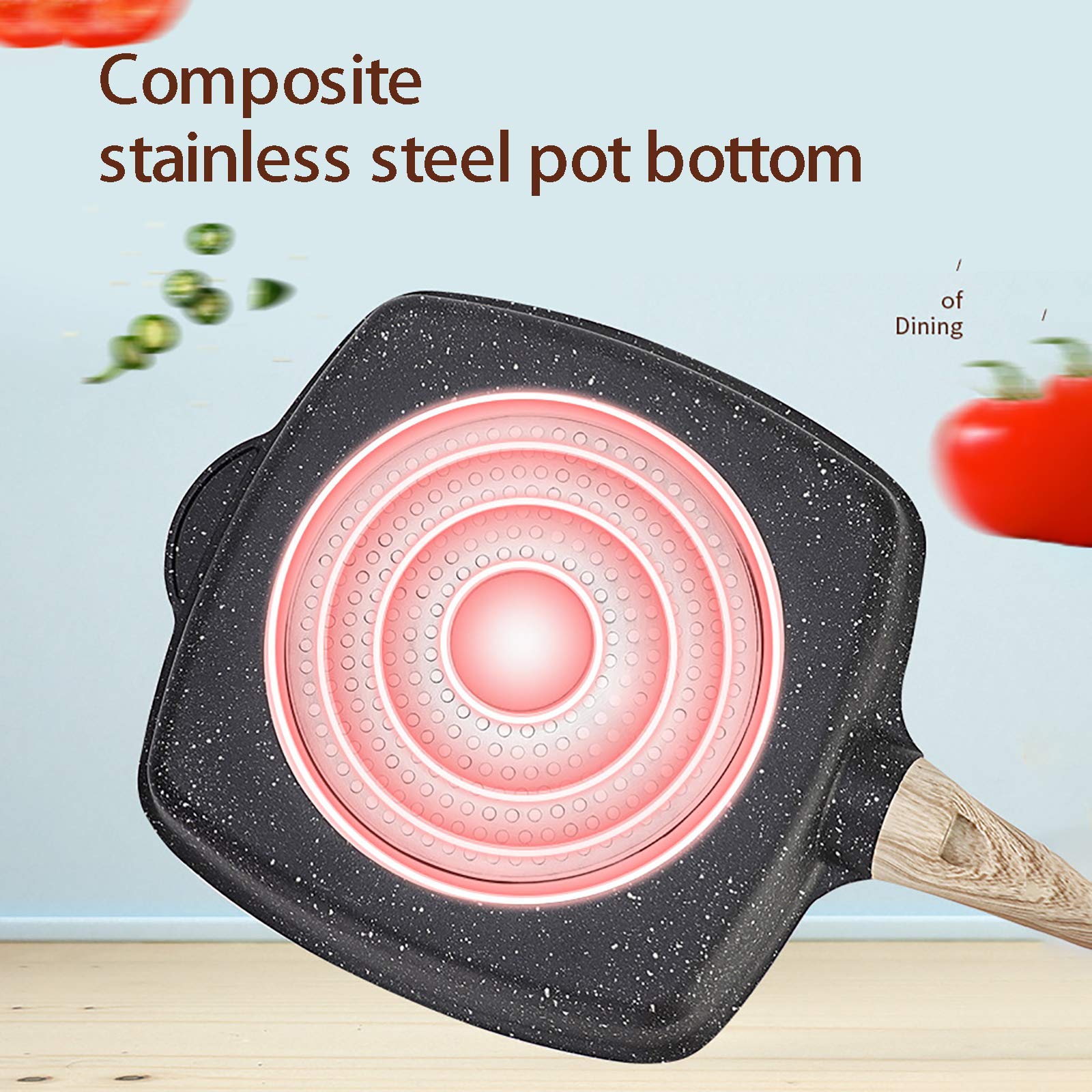 XBSXP Non-Stick 3 Hole Egg Steak Frying Pan - 28cm/30cm Round Pancake Pan for Breakfast, Ham & Cooking - Perfect for Omelets, Crepes & Family Breakfasts
