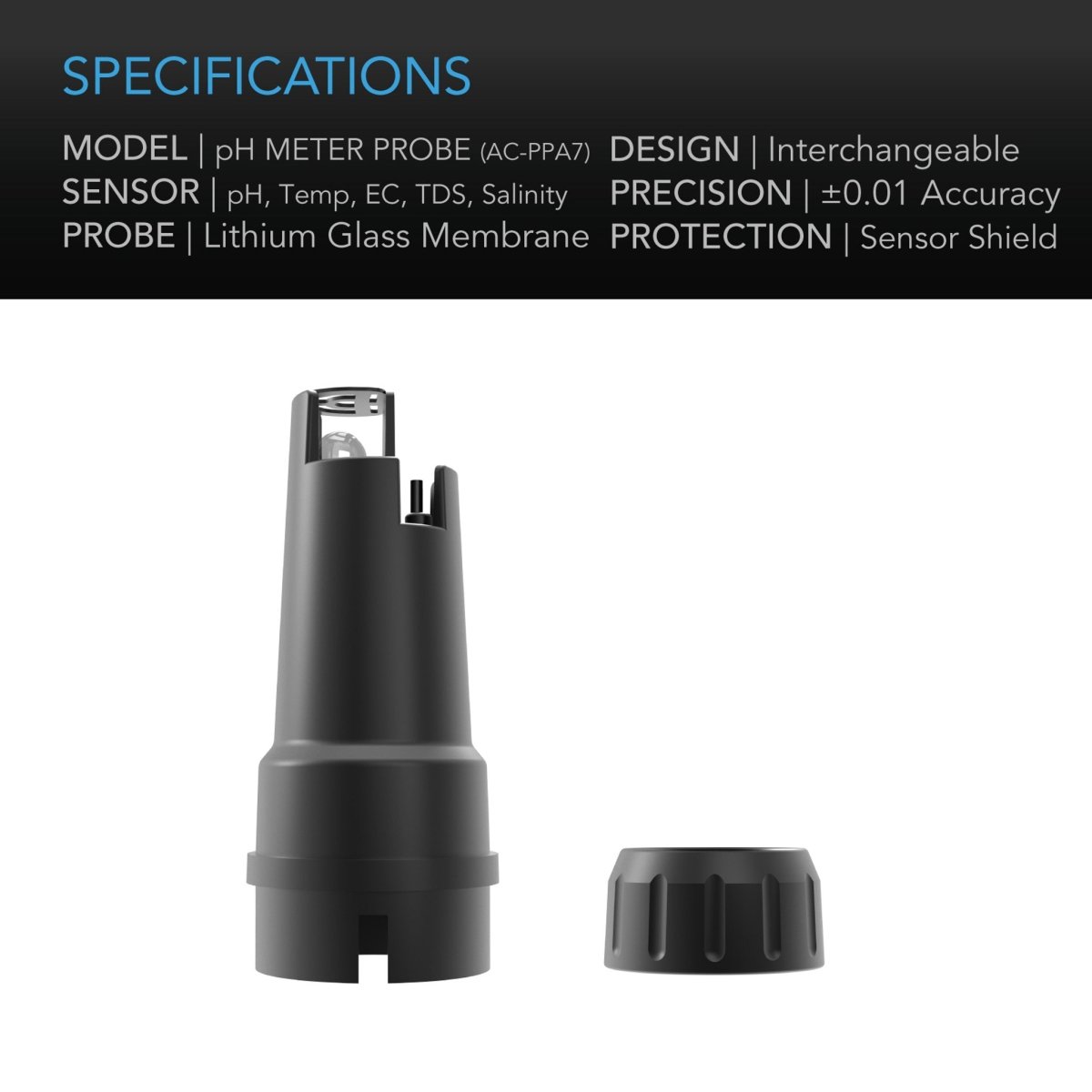 AC Infinity Replacement Probe for Hydroponic Meter PRO Kit - Compatible with AC Infinity Hydroponic Systems - Perfect for Indoor Gardening, Greenhouse Monitoring, and Precision Plant Care