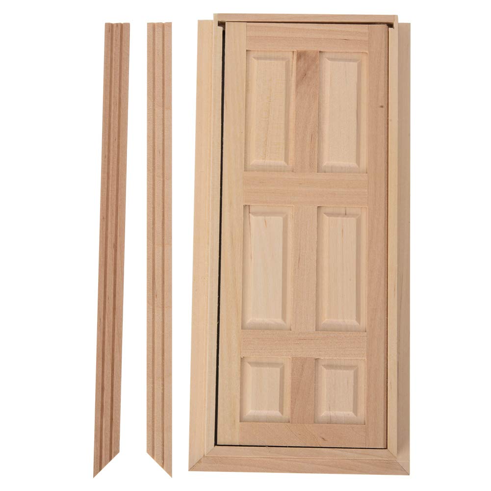 AYNEFY 1:12 Scale Mini Wooden Dollhouse Door & Window Frames - DIY Dollhouse Furniture Accessories for Realistic Home Decor & Creative Play Scenes