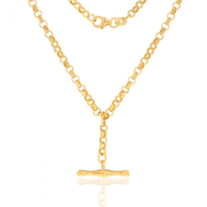 9ct Yellow Gold Belcher T Bar Clasp Chain - Elegant Jewelry for Women, Perfect for Necklaces & Bracelets - Gift Idea for Her