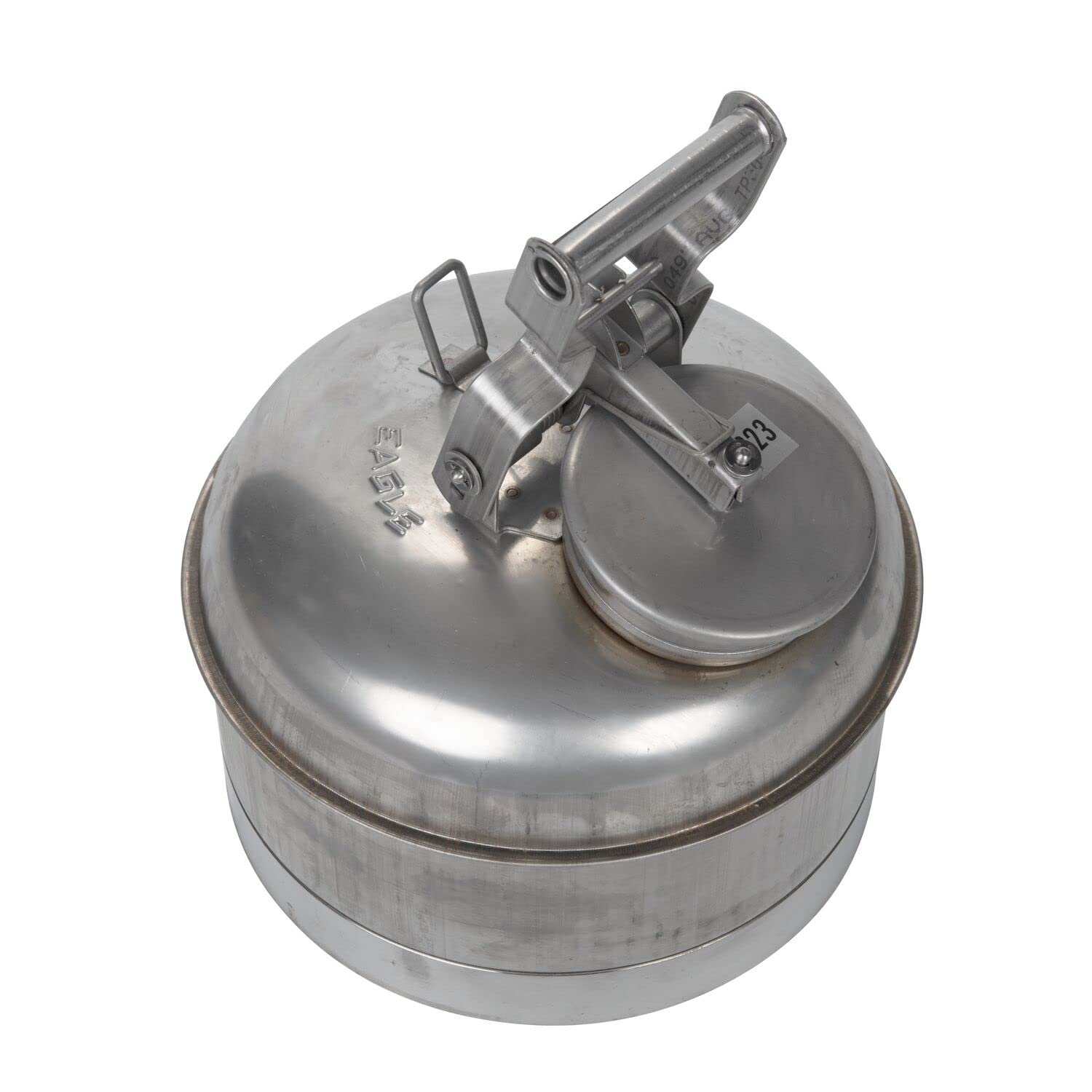 Eagle 1323 2.5 Gallon Stainless Steel 316 Safety Disposal Can - Silver | OSHA Compliant Hazardous Waste Container for Garage, Workshop & Industrial Use