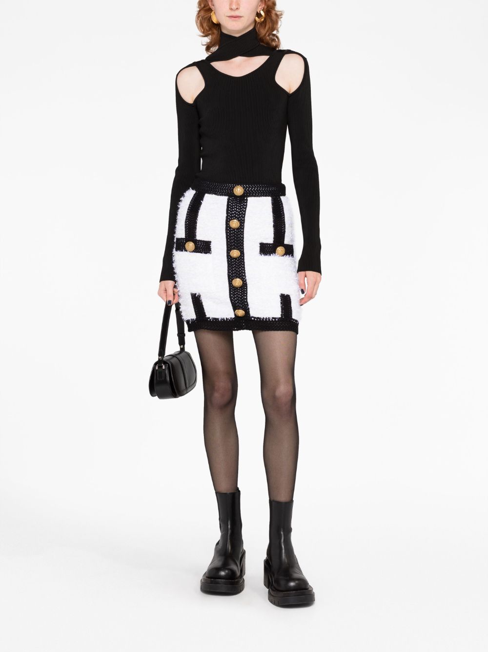 Balmain White Skirts for Women - Elegant High-Waisted A-Line Mini Skirt | Perfect for Parties, Dates & Office Wear