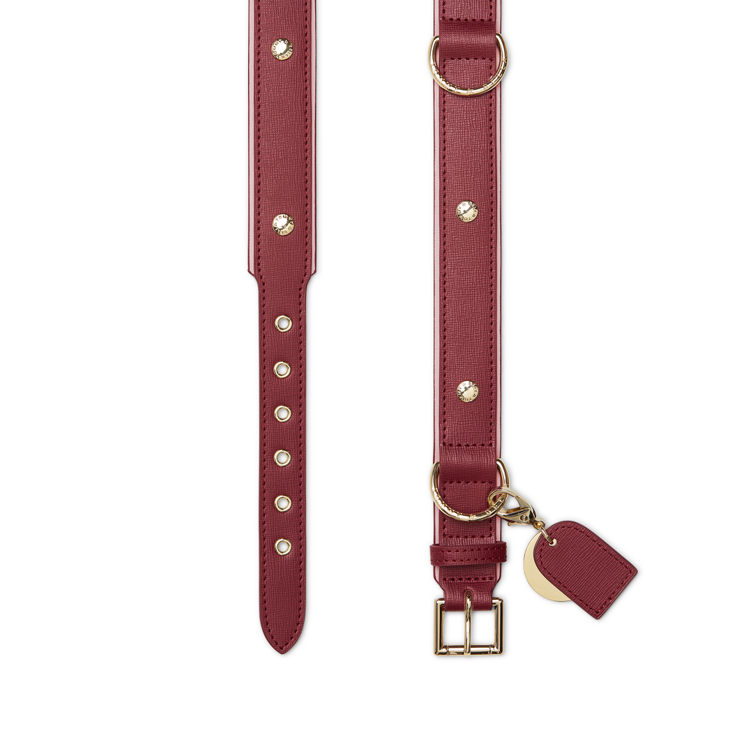 Premium Maroon & Pink Dog Collar - Adjustable Nylon Pet Collar for Small Medium Large Dogs - Perfect for Daily Walks, Training & Outdoor Adventures