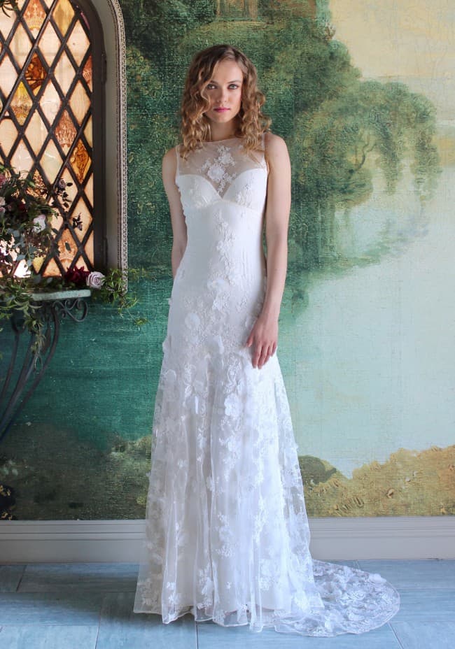 Claire Pettibone Magnolia Wedding Gown - Lace Bridal Dress for Romantic Garden & Beach Ceremonies