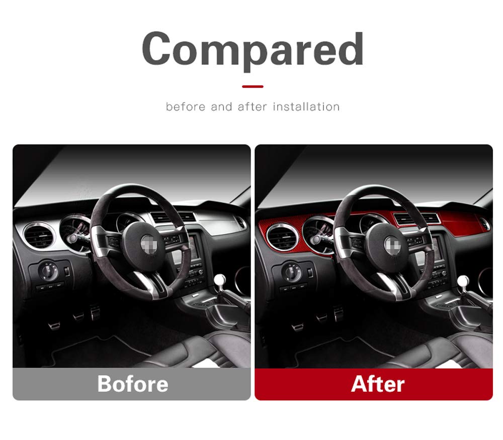 Premium Red Carbon Fiber Car Dashboard Stickers - Custom Trim Cover for Instrument Panel Decoration | Enhance Interior Style for Cars, Trucks & SUVs