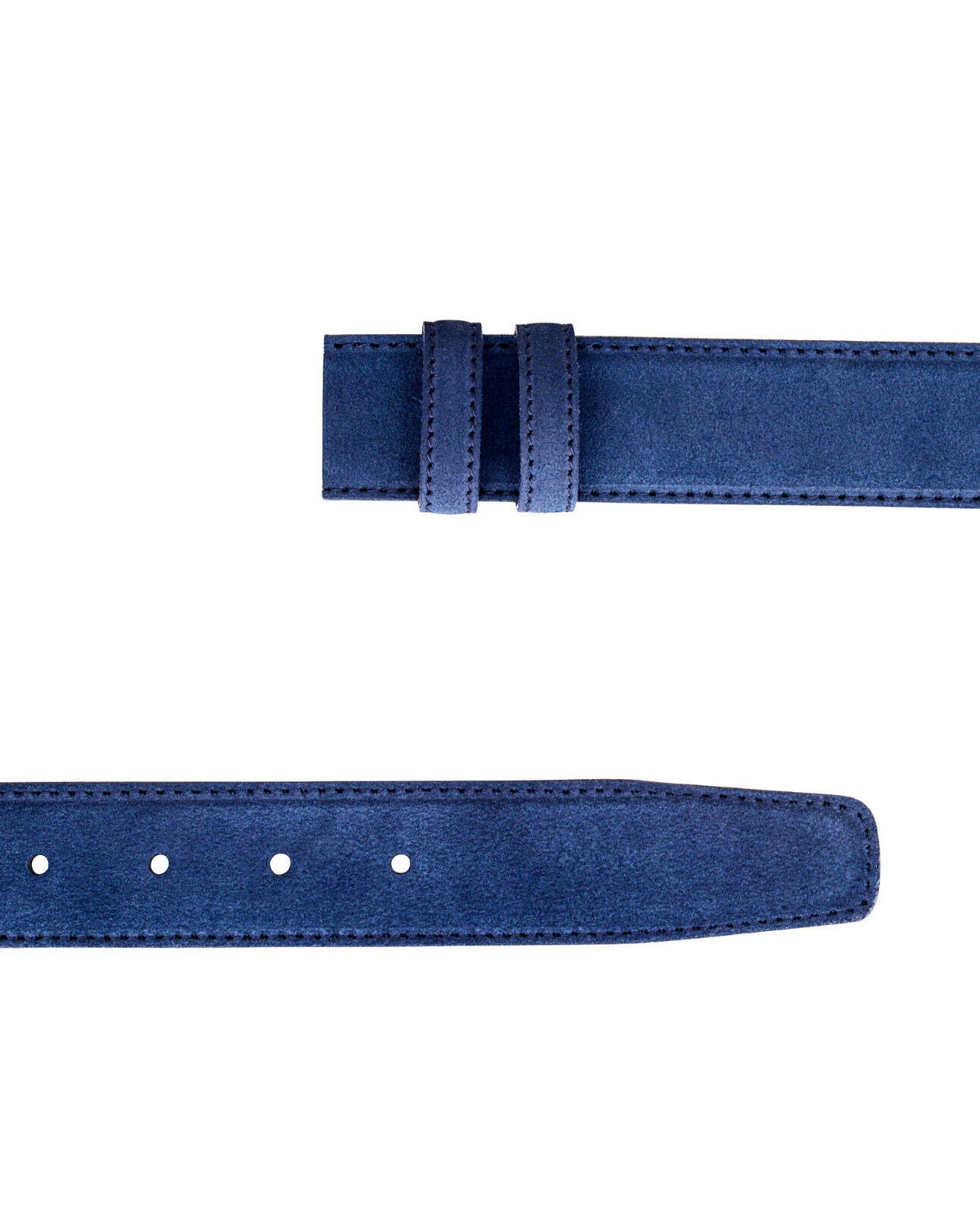 Men's Genuine Blue Suede Belt Strap 35mm - No Buckle Replacement Strap Compatible with Montblanc Buckles - Perfect for Business, Casual & Formal Wear