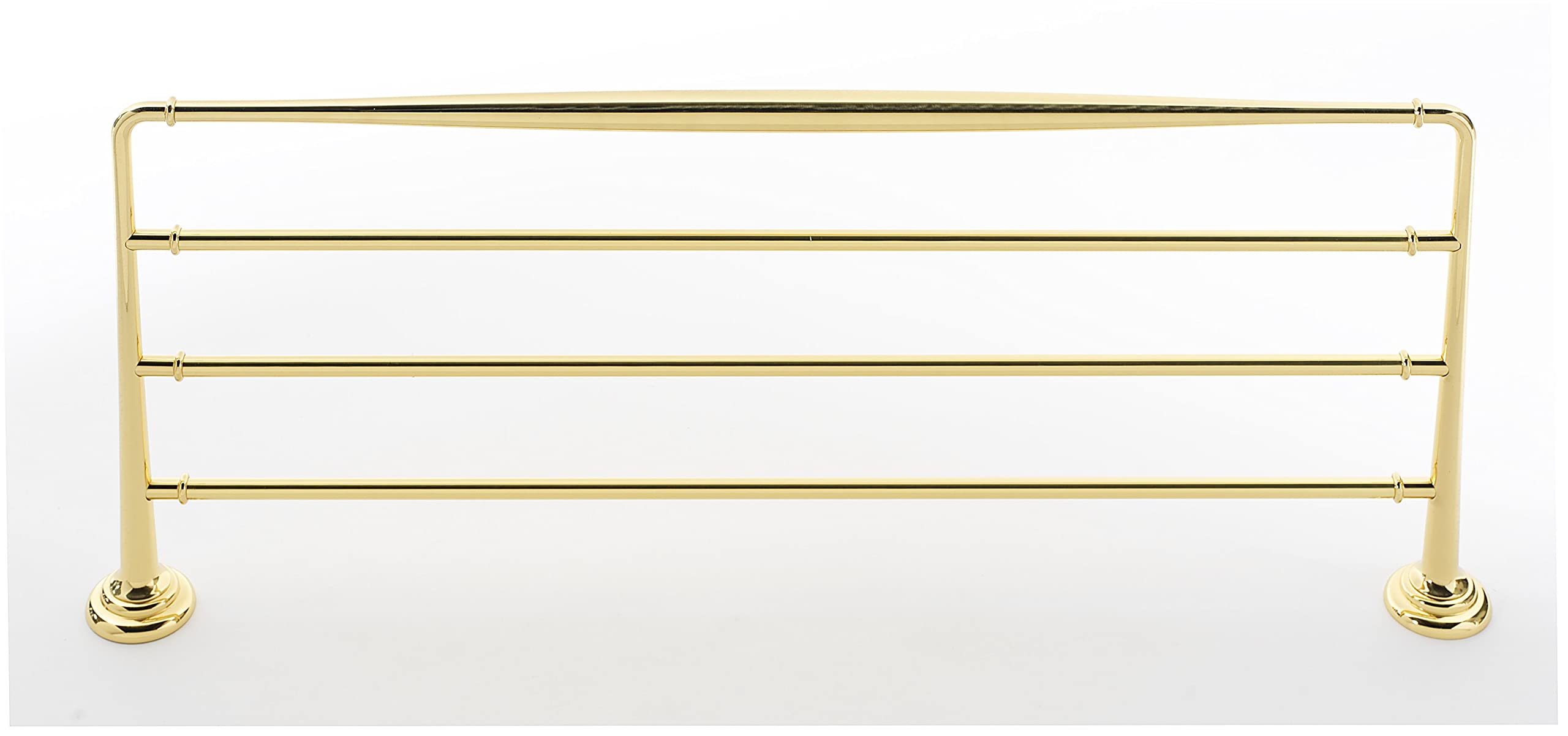 Polished Brass Wall Mounted Towel Rack - Bathroom & Kitchen Organizer for Hand Towels, Dish Towels & Washcloths | Rust-Resistant & Space-Saving Design