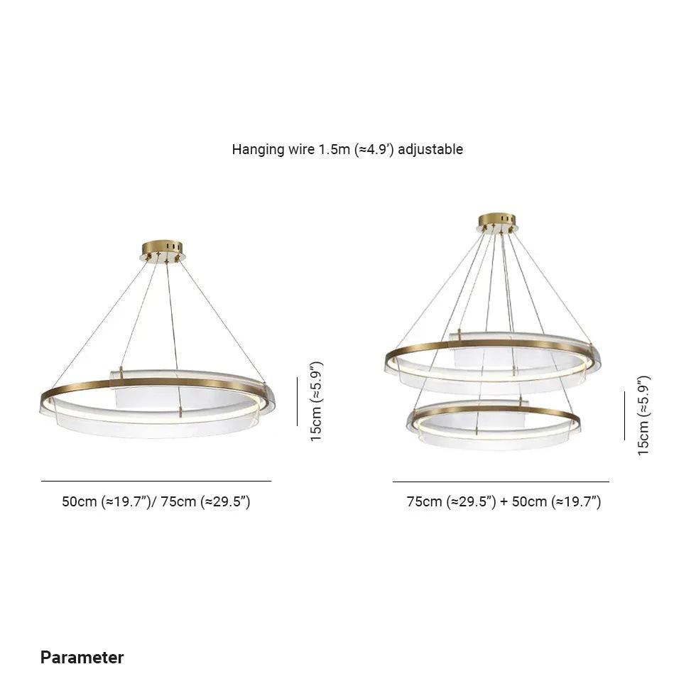 Modern Minimalist Gold Ring Design Pendant Light - Elegant Ceiling Fixture for Living Room, Bedroom, and Dining Room Decor