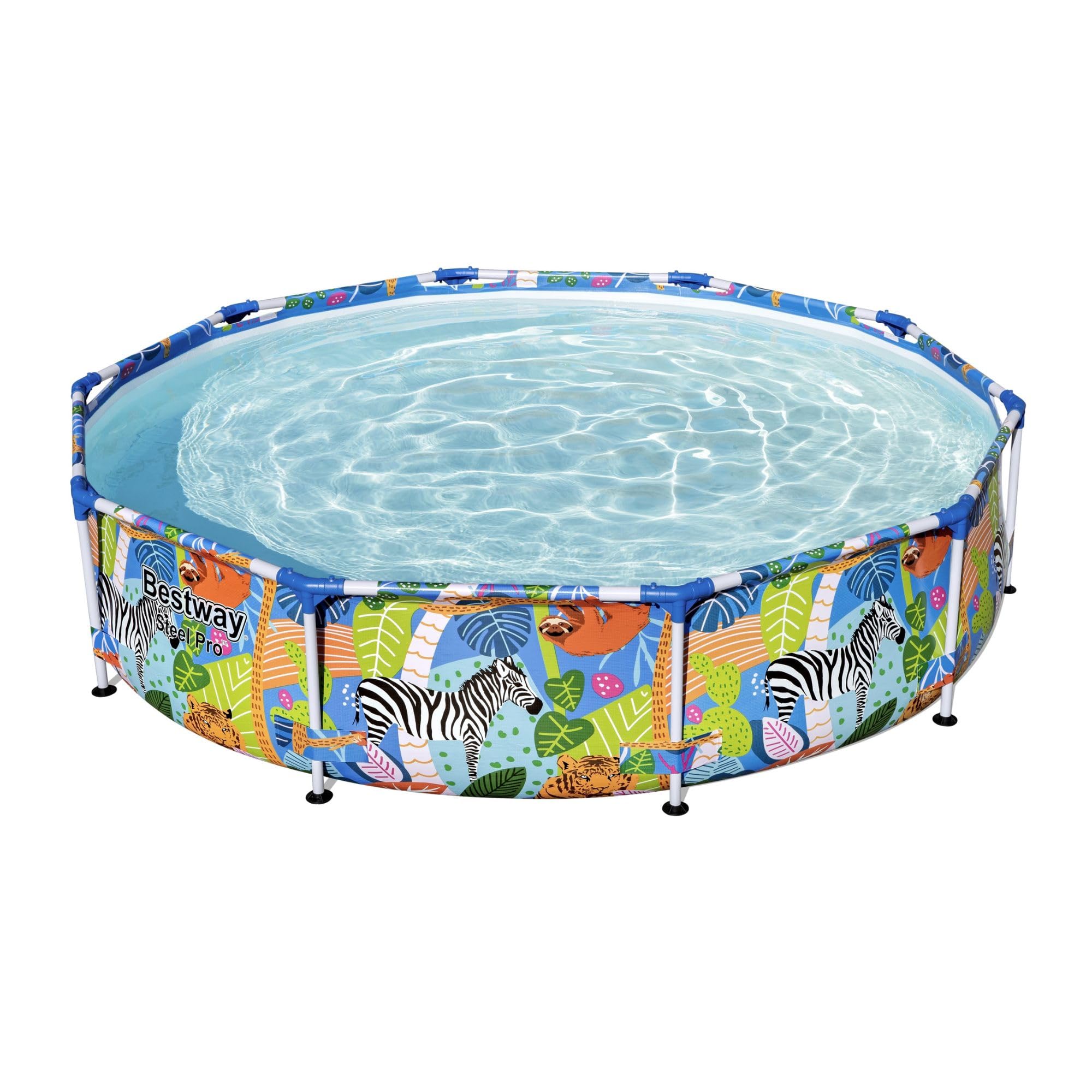 Bestway Safari 10FT Round Above Ground Steel Frame Swimming Pool - Durable Outdoor Garden Pool for Kids & Adults - Perfect for Backyard, Summer Fun, and Family Gatherings