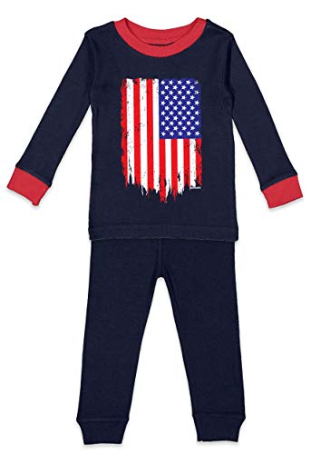Navy Blue & Red Top / Navy Blue Bottoms