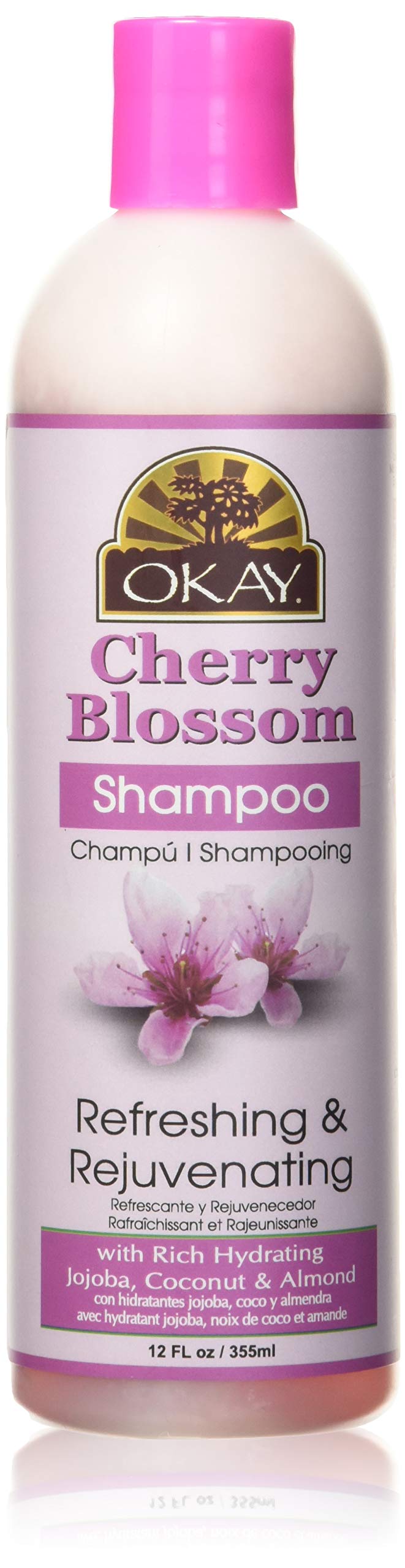 OKAY Pure Cherry Blossom Shampoo - 12oz (355ml) for Hydrating & Nourishing Hair - Perfect for Dry, Damaged Hair & Daily Hair Care Routine