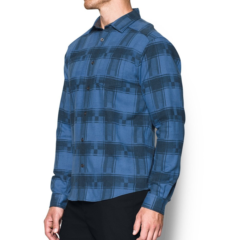 Under Armour Men's Borderland Flannel Shirt - Soft & Durable Plaid Long Sleeve Shirt for Outdoor Activities, Hiking & Casual Wear