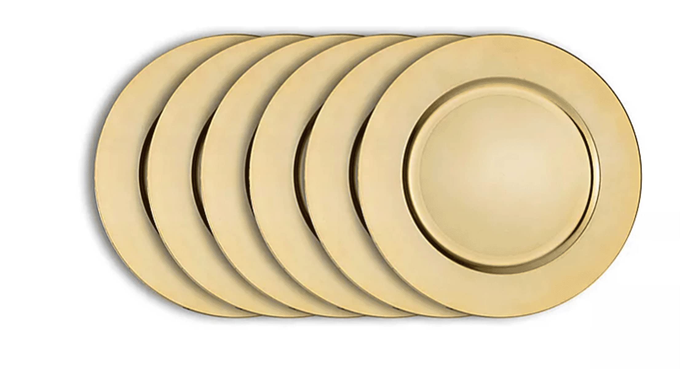 Premium 13-Inch Round Melamine Charger Plates - Set of 6 in Elegant Gold | Durable & Stylish Dinnerware for Weddings, Parties & Formal Dining - Northeast Home Goods Collection