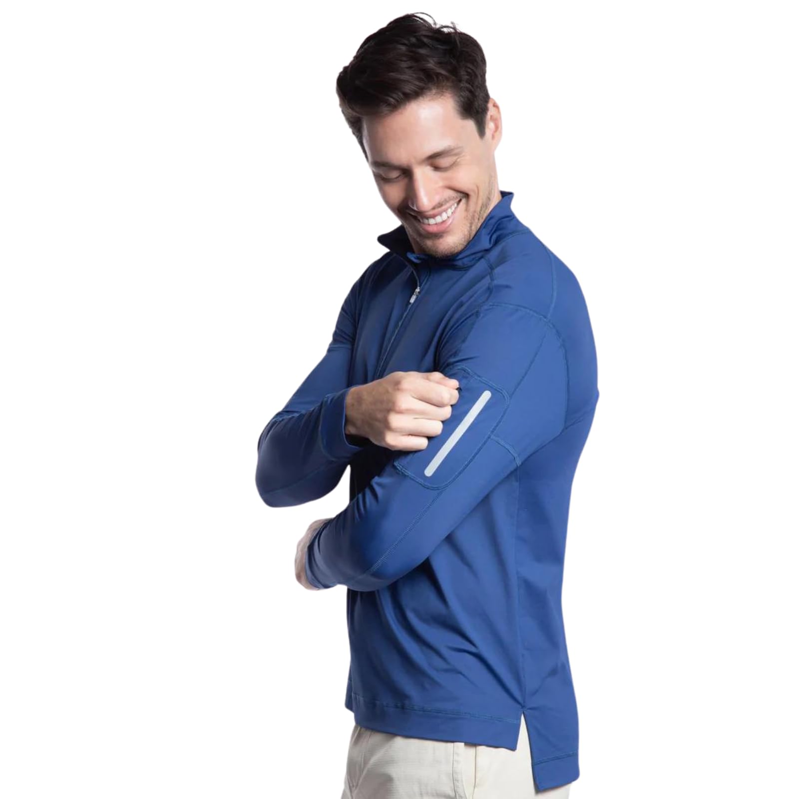 Men's UPF 50+ Sun Protection Mock Zip Active Top - Lightweight Quick-Dry Workout Shirt for Running, Hiking & Outdoor Sports