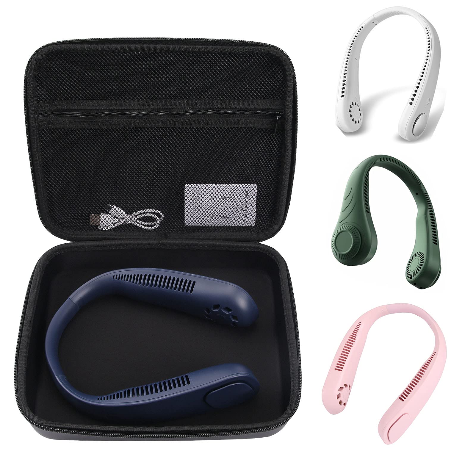 Hands-Free Rechargeable Neck Fan Case - Portable Travel Storage Box for USB Personal Fans | Perfect for Outdoor, Travel & Office Use
