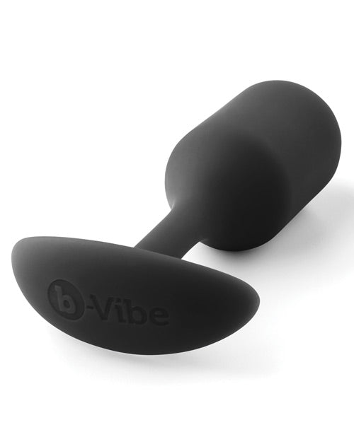 B Vibe Snug Plug 2 - Weighted Silicone Anal Plug for Men & Women - Black - Comfortable & Discreet for All-Day Wear & Enhanced Pleasure