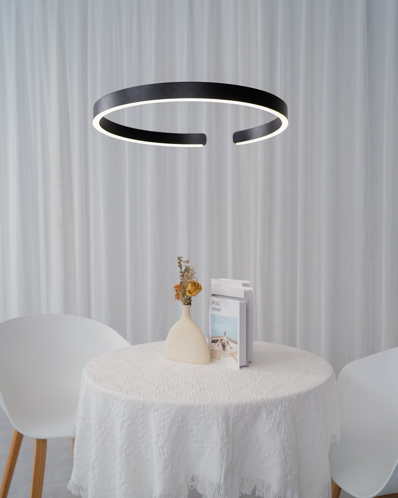 Modern Circular Chandelier - Elegant Ceiling Light Fixture for Dining Room, Living Room & Bedroom | Perfect for Home Decor & Interior Design