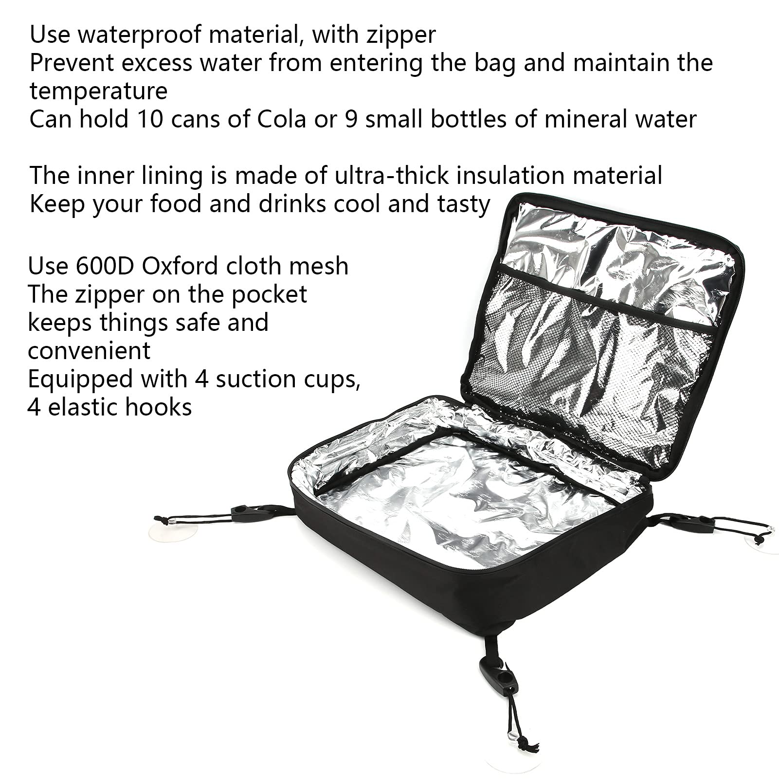 Kuuleyn Paddleboard Mesh Bag - Waterproof Deck Storage Bag with Suction Cups for SUP, Kayak & Surf - Perfect for Beach, Lake & Outdoor Adventures