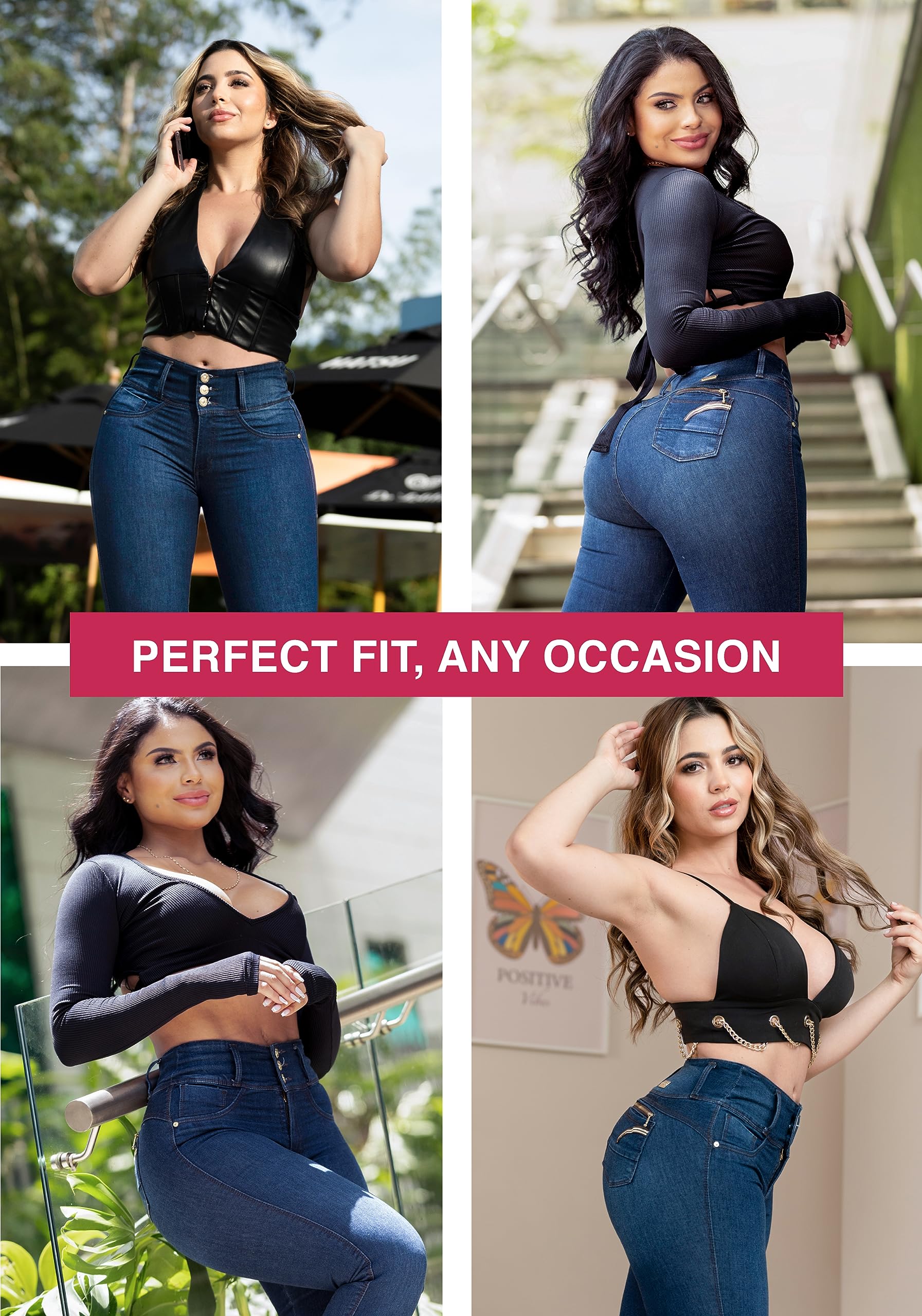 LT.ROSE Butt Lifting Jeans for Women | High Waisted Colombian Jeans for Night Out