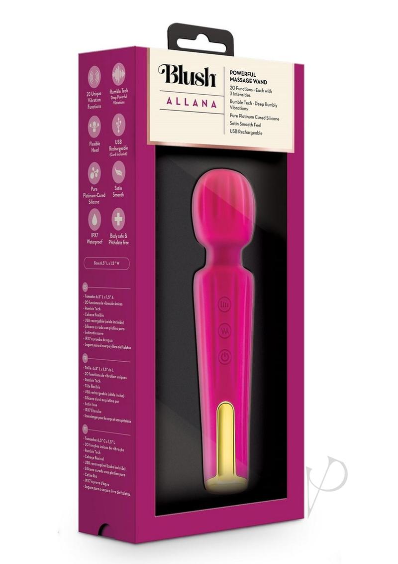 Allana Velvet Rechargeable Silicone Wand Vibrator - Waterproof & Ultra Quiet - Magenta/Rose Gold for Couples & Solo Pleasure - Perfect for Bedroom & Travel Use