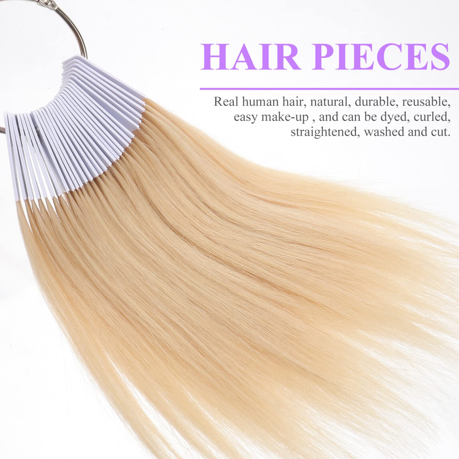 3 Degree Human Hair Color Testing Samples - 30pcs Model Kits Hair Styling Tools for Salon Professionals & DIY Hair Coloring at Home
