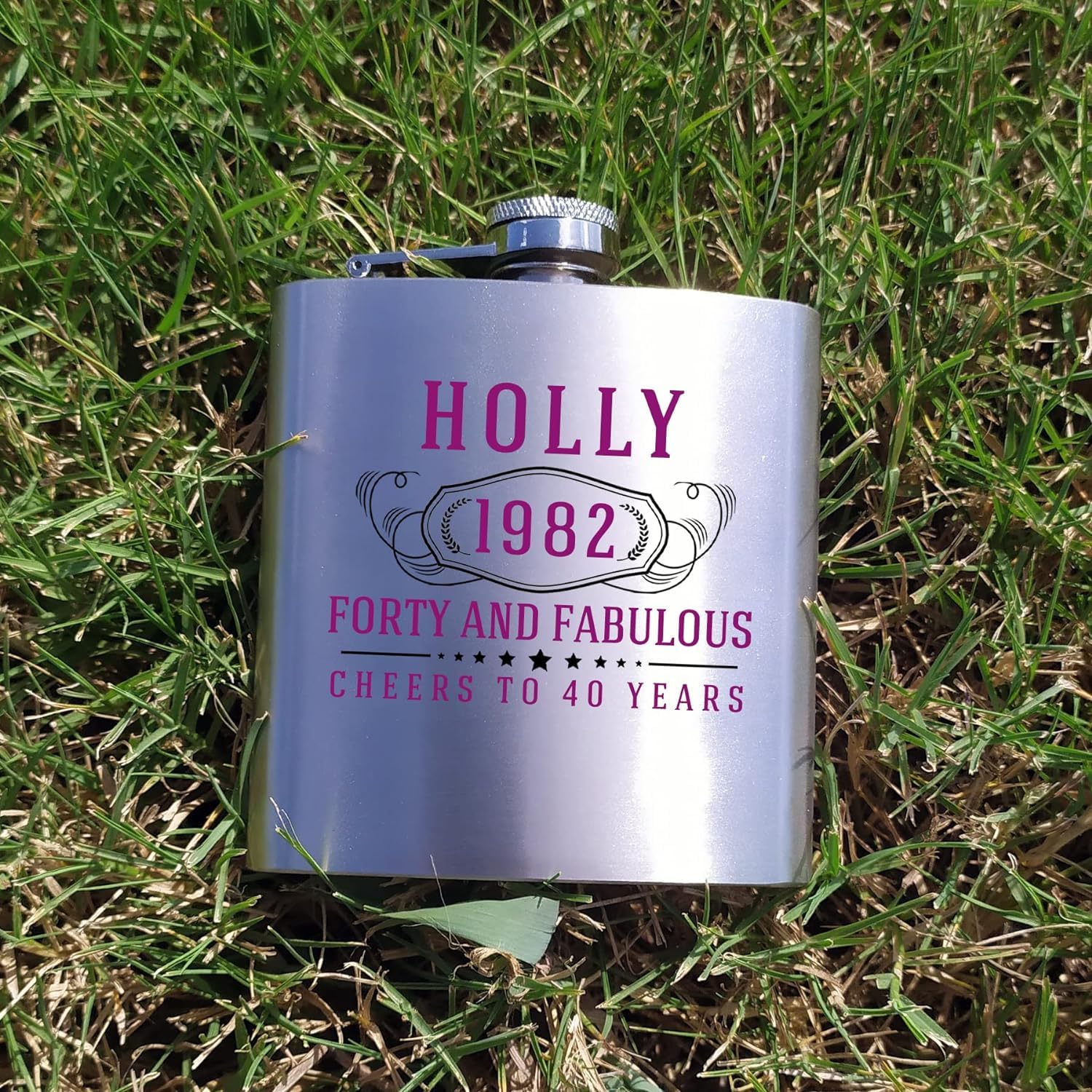 Personalized 6oz Stainless Steel Flask with Custom Name Print - Engraved Metal Hip Pocket Whiskey Flask for Men & Women - Ideal for Birthday, Groomsmen Gifts, Bourbon & Liquor Lovers - Perfect for Outdoor Adventures, Camping, Parties & Special Occasions