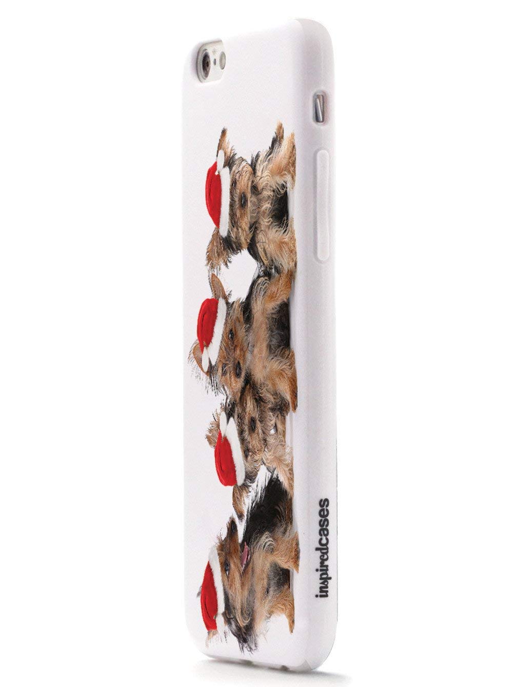 Inspired Cases - iPhone 8 Case with 3D Textured Protection | Cute Christmas Yorkies Design | Perfect Gift for Holidays & Everyday Use