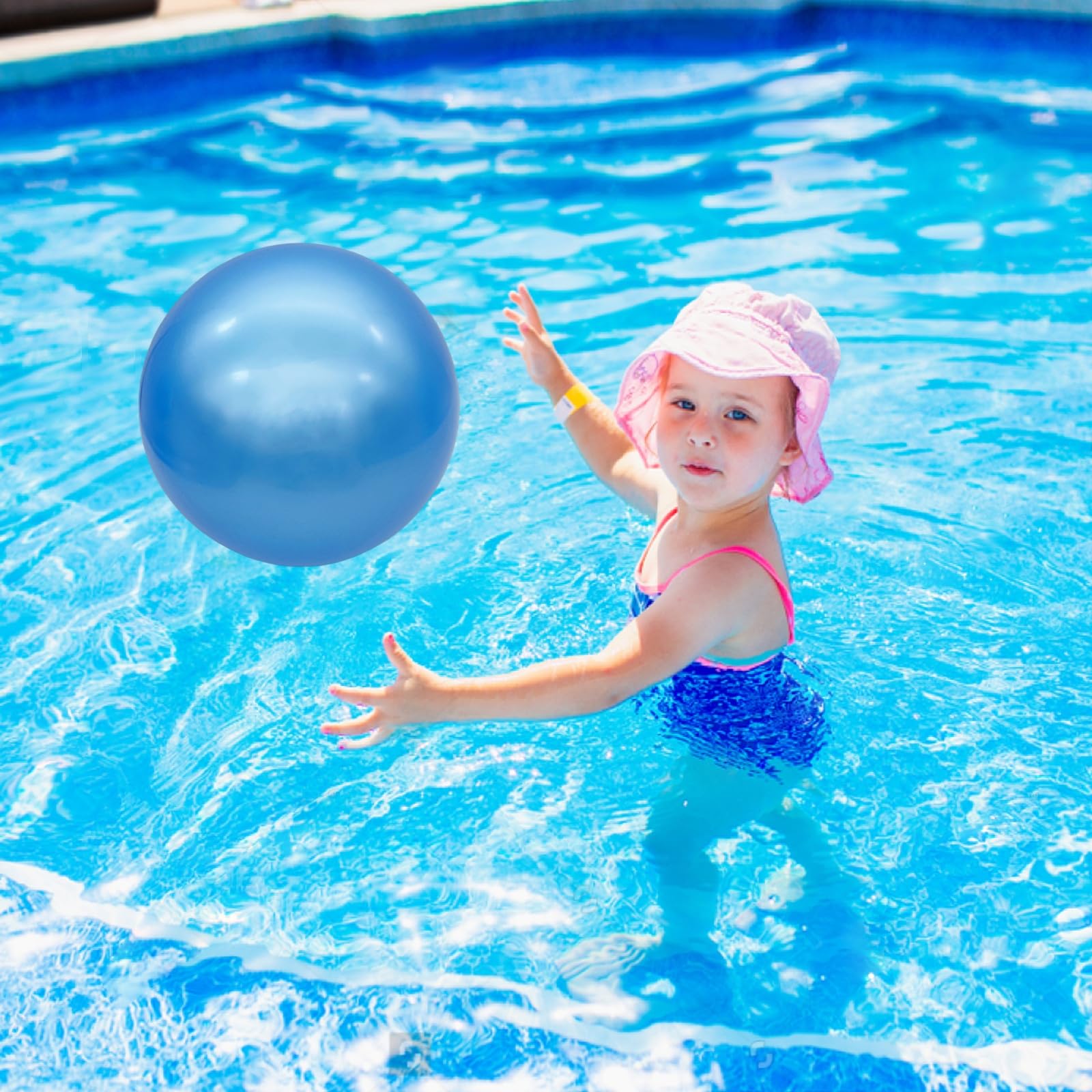 2 Pack 9 Inch Inflatable Bouncy Balls with Hand Pump - Fun Indoor Outdoor Play Balls for Kids, Birthday Party Favors, Backyard Games & Summer Activities