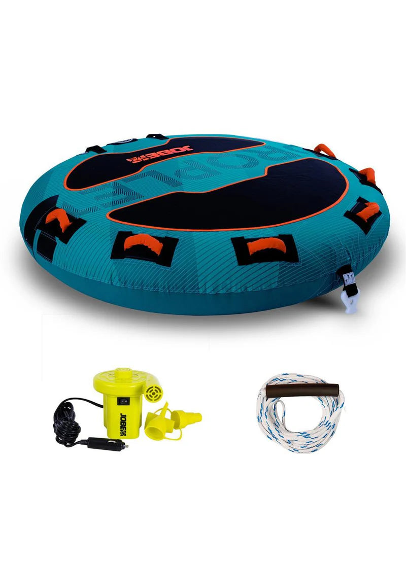 Jobe Droplet Towable Tube 2-Person Inflatable Water Ride - Perfect for Lakes, Rivers & Beach Fun with Friends & Family