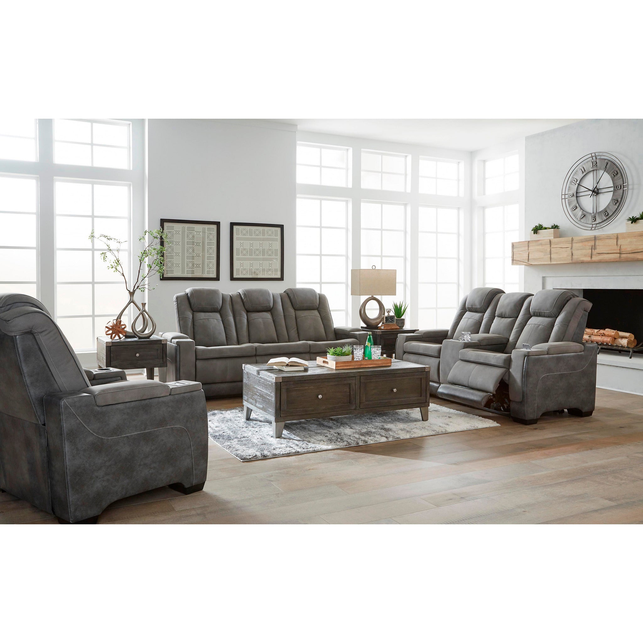 Next Generation DuraPella Power Reclining Loveseat with Console - Modern Comfort for Living Room, Home Theater & Small Spaces