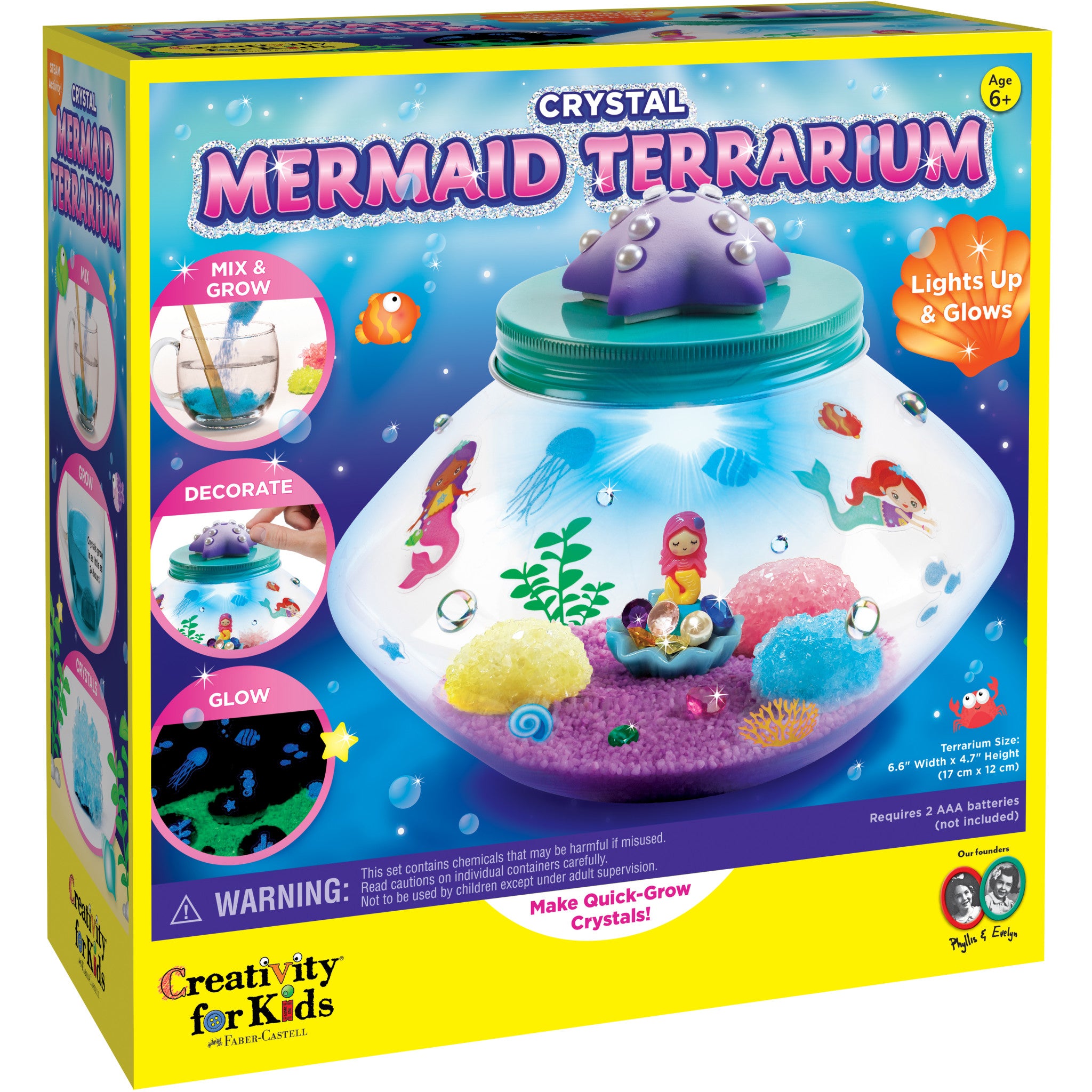 Crystal Mermaid Terrarium Kit - DIY Fairy Garden Decor with Glitter & Gems | Perfect for Home Office Desk, Gift for Girls & Fantasy Lovers #6343000