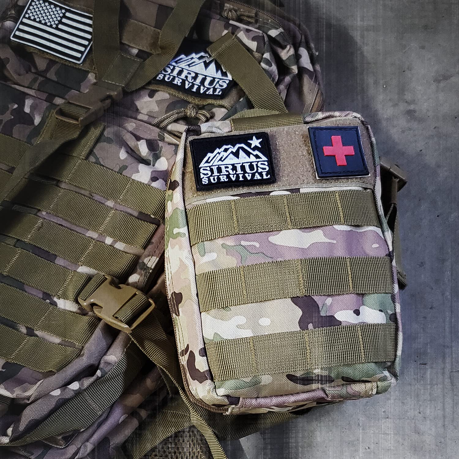 Premium 250-Piece MOLLE Survival & First Aid Kit - Tactical Emergency Trauma Bag for Camping, Hiking, Hunting, Car, Cabin | Perfect for Outdoor Adventures, Disaster Preparedness & Survival Situations