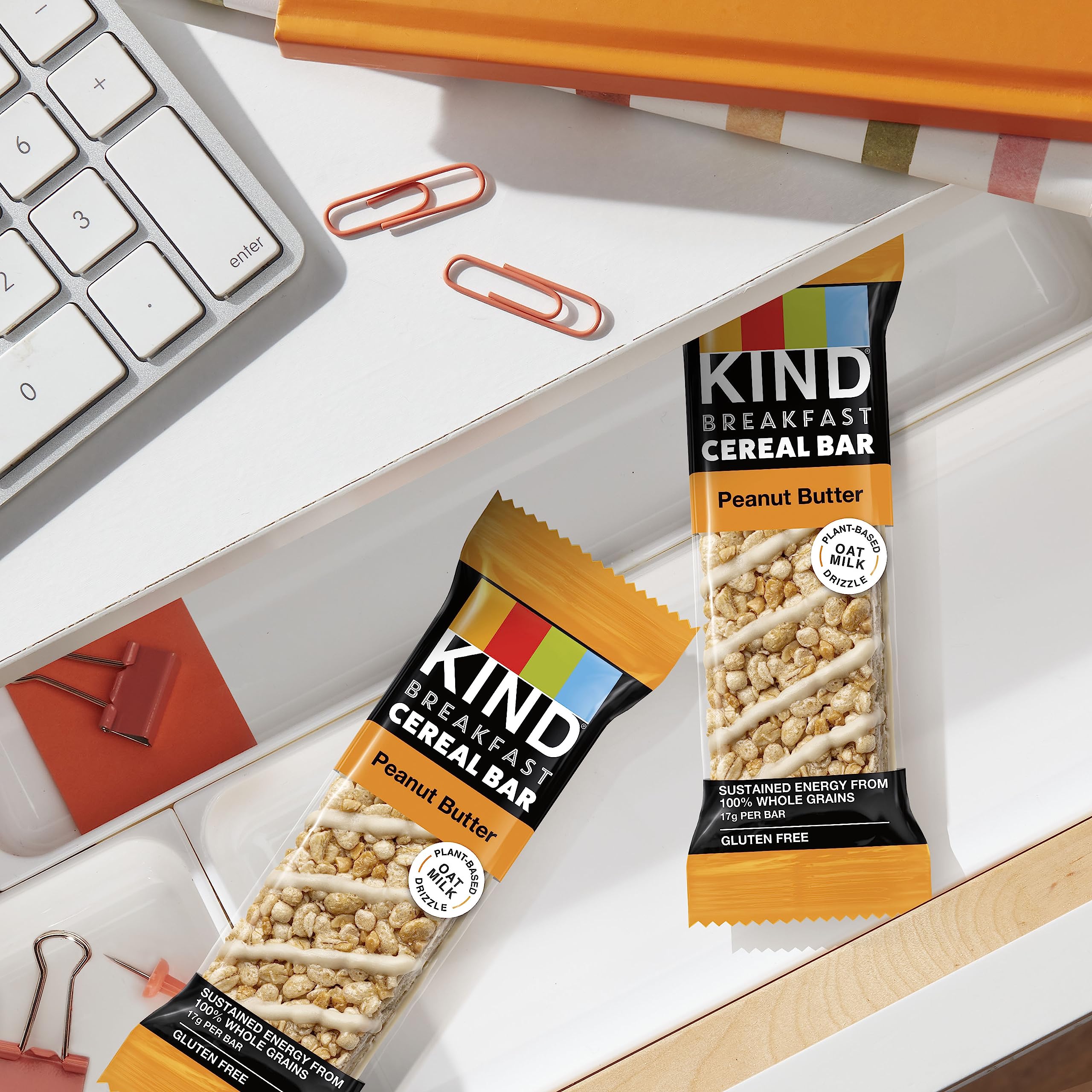 KIND Breakfast Cereal Bars - Gluten Free Peanut Butter Snack Bars, 9.3oz Box (6 Count) - Healthy On-the-Go Breakfast & Workout Energy Bars
