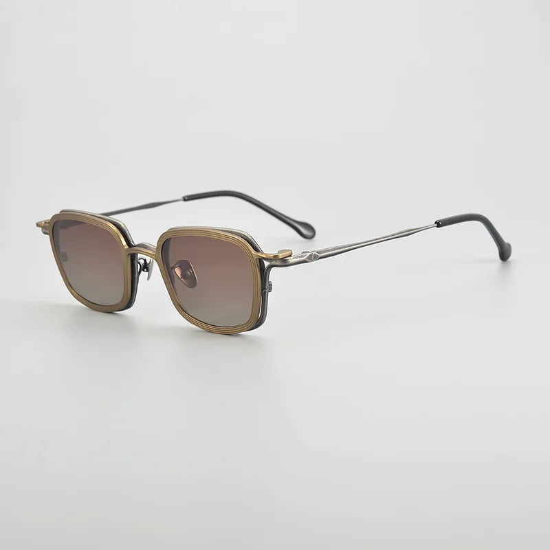 Aror Unisex Full Rim Square Titanium Eyeglasses with Clip-On Sunglasses - Lightweight Durable Frame for Men & Women - Perfect for Driving, Reading & Outdoor Activities (Model 5969)