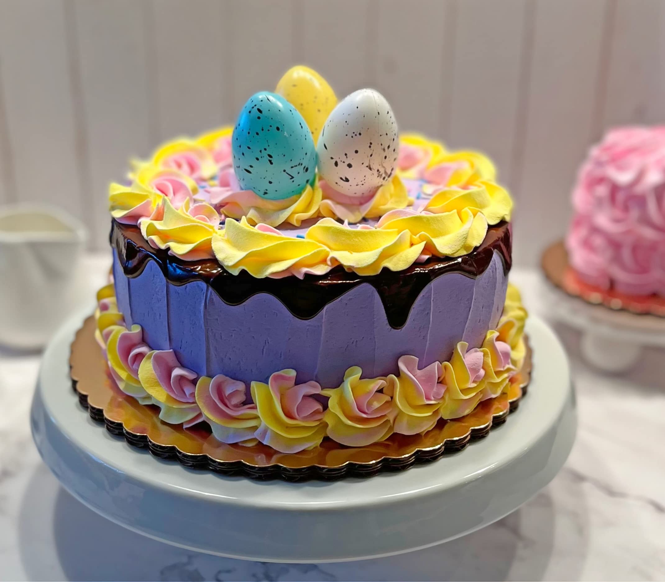 Artificial Cupcakes & Cakes for Display - Fake Cake Decorations for Home, Kitchen & Party Decor - Faux Desserts on Cake Plates - Easter Egg Fake Cakes - Perfect for Wedding Centerpieces, Dessert Table Displays & Home Decor
