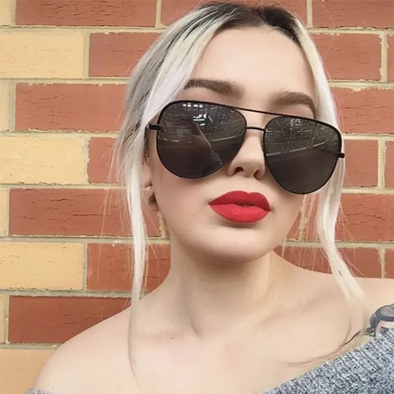 SORVINO Oversized Aviator Sunglasses for Women & Men - Trendy Retro UV400 Protection Shades - Classic Black Faded Lenses - Perfect for Driving, Beach, and Outdoor Activities
