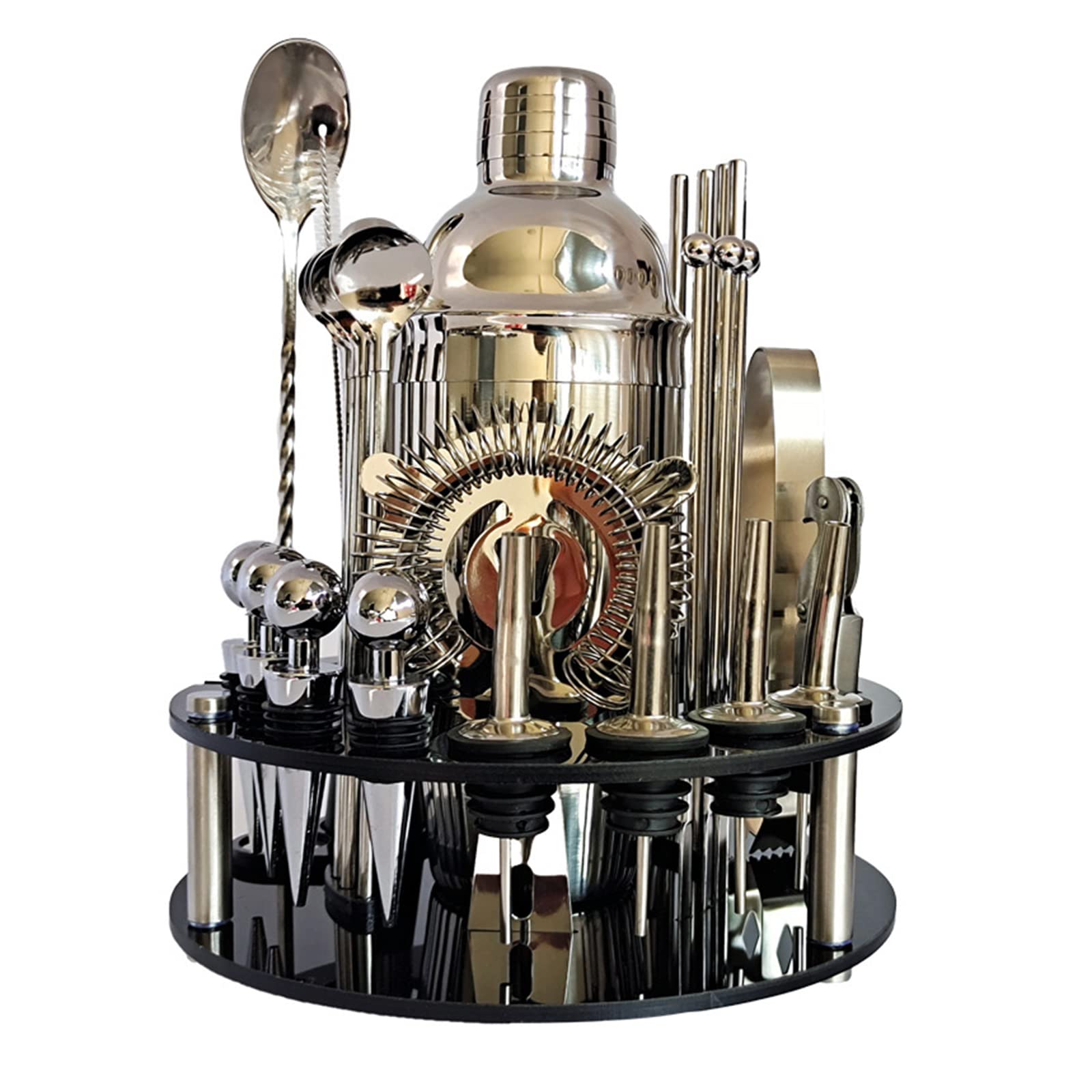 Professional 30-Piece Cocktail Shaker Bartender Kit with Acrylic Stand - Complete Bar Tool Set for Mixing Drinks, Home Bartending & Cocktail Parties - Perfect for Home Bars, Weddings & Entertaining Guests