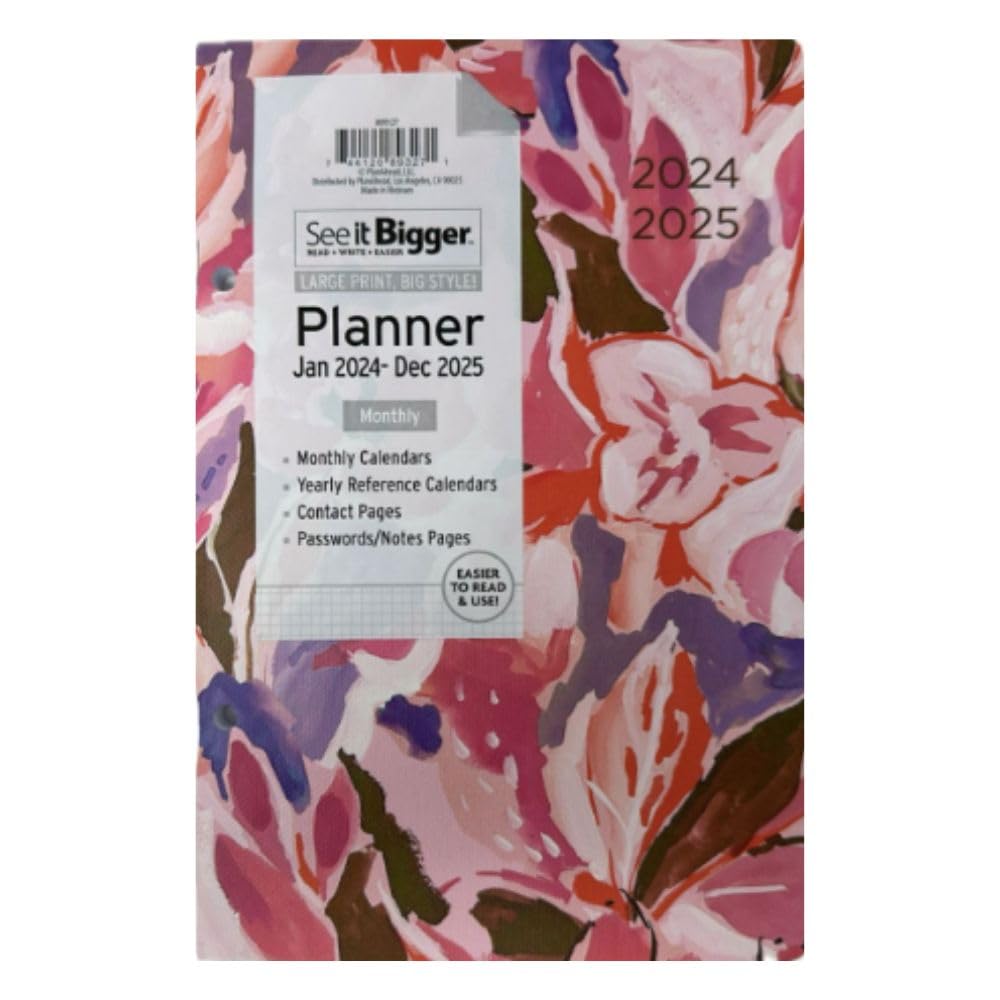 PlanAhead 2-Year Monthly Planner 2024-2025 - Floral Design 6x9 Inch Medium Planner for Home & Office - Perfect for Scheduling, Goal Tracking & Productivity (January 2024 - December 2025)