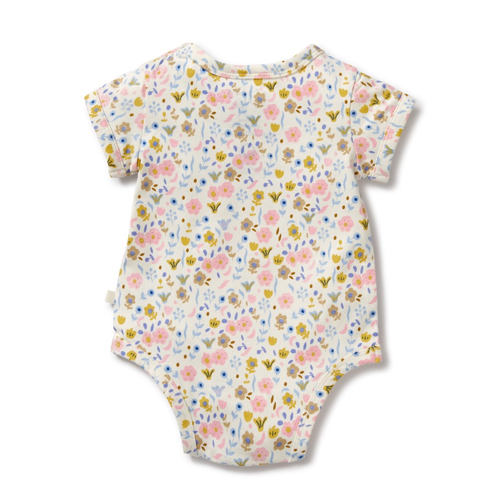 Ava Floral Organic Cotton Baby Bodysuit - Soft & Breathable Onesie for Newborns & Infants - Perfect for Everyday Wear, Playtime & Photo Shoots