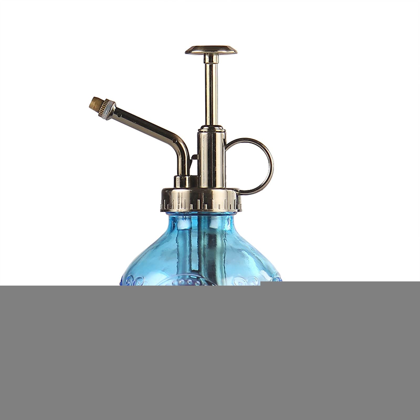 **Vintage Glass Plant Mister Spray Bottle - 6.4 Inch Tall with Bronze Plastic Top Pump - Indoor/Outdoor Watering Can for Succulents, Flowers & Cleaning - Perfect for Garden, Home & Office Plants**