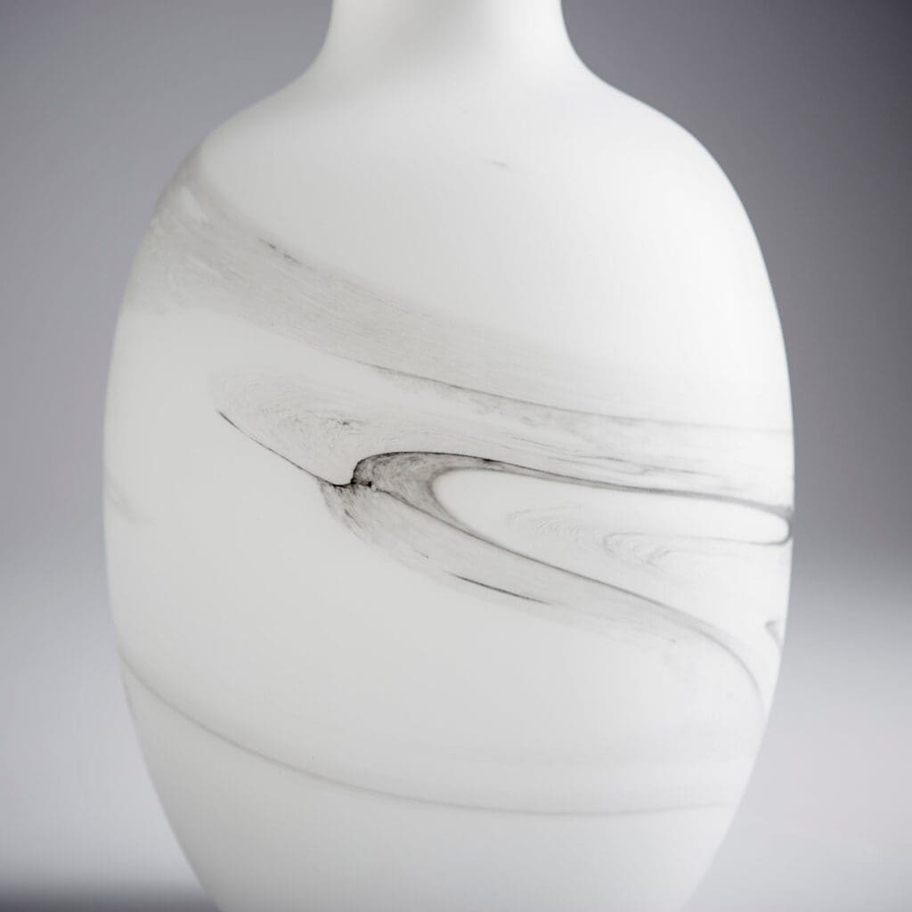 Cyan Design 10469 Moon Mist Vase - Large White and Black Swirl Ceramic Vase for Home Decor, Wedding Centerpiece, Living Room & Dining Table Decoration