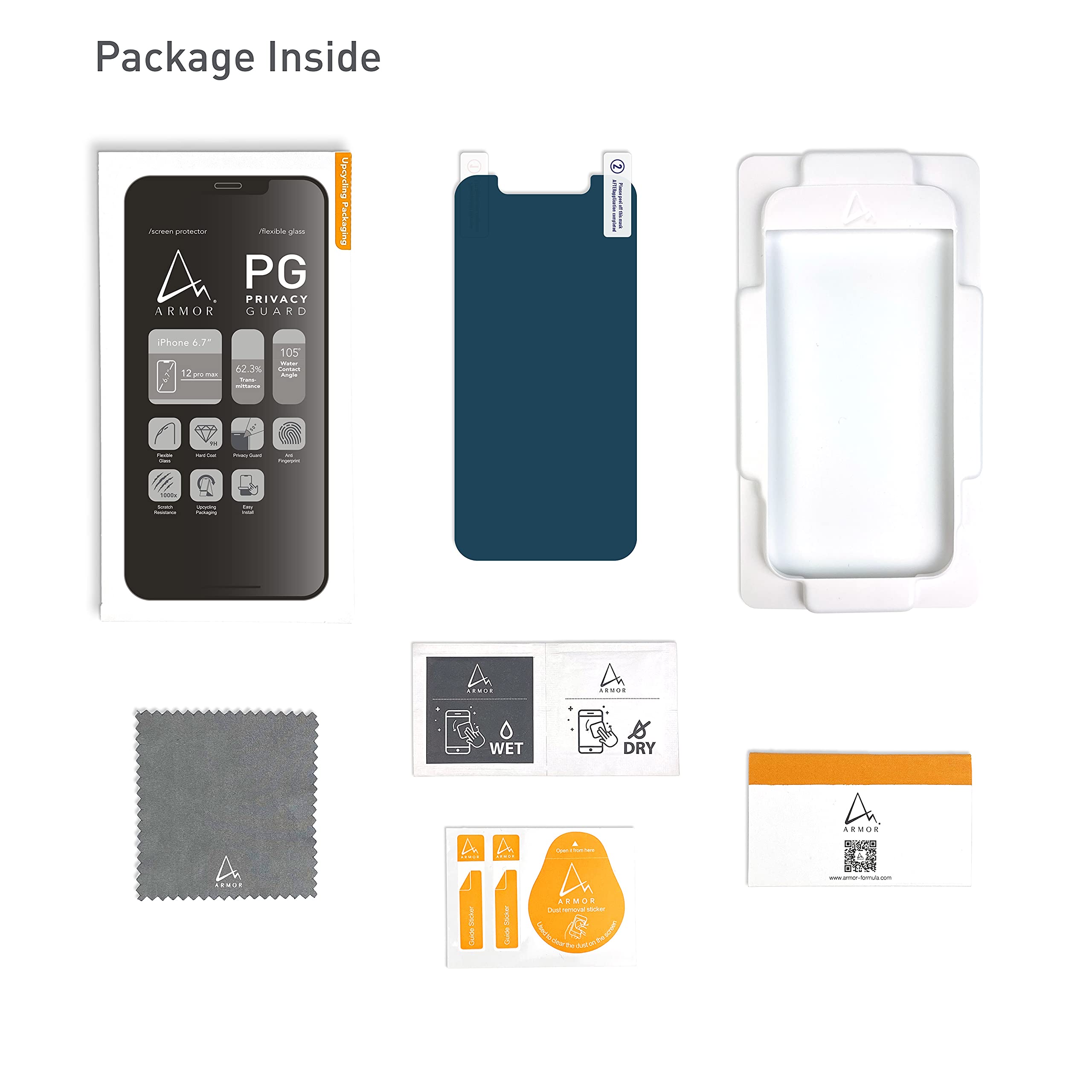 ARMOR Flexible Glass 2.5D Full Coverage Screen Protector for iPhone 11 Pro/XS/X - 9H Hardness Privacy Guard - Anti-Scratch & Bubble-Free Installation - Perfect for Office Use & Daily Protection