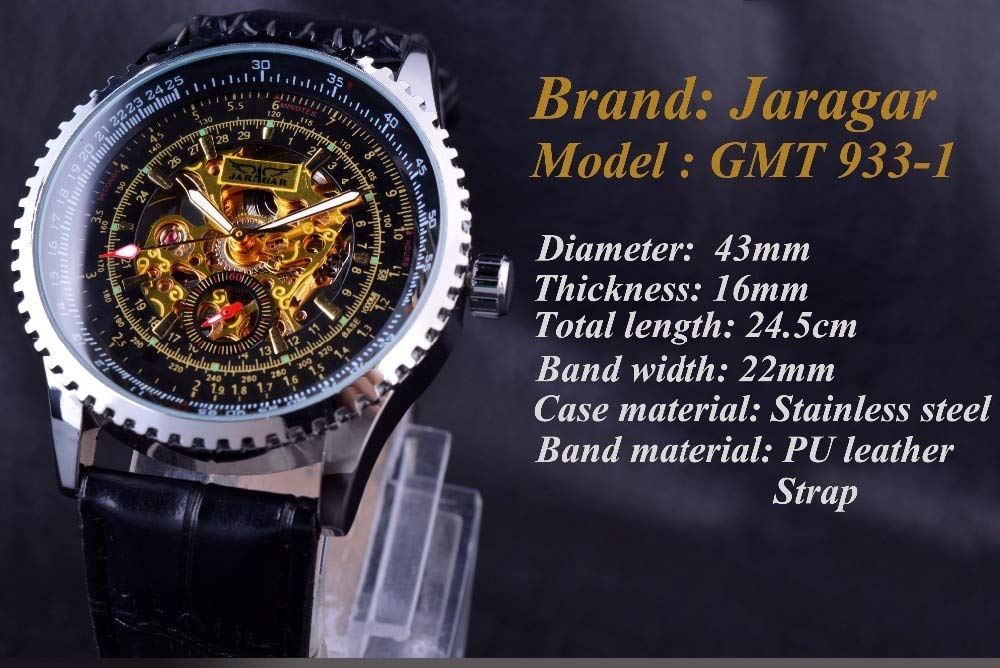 Luxury Skeleton Automatic Watch for Men - Gold Movement & Transparent Case - Perfect for Business & Formal Events