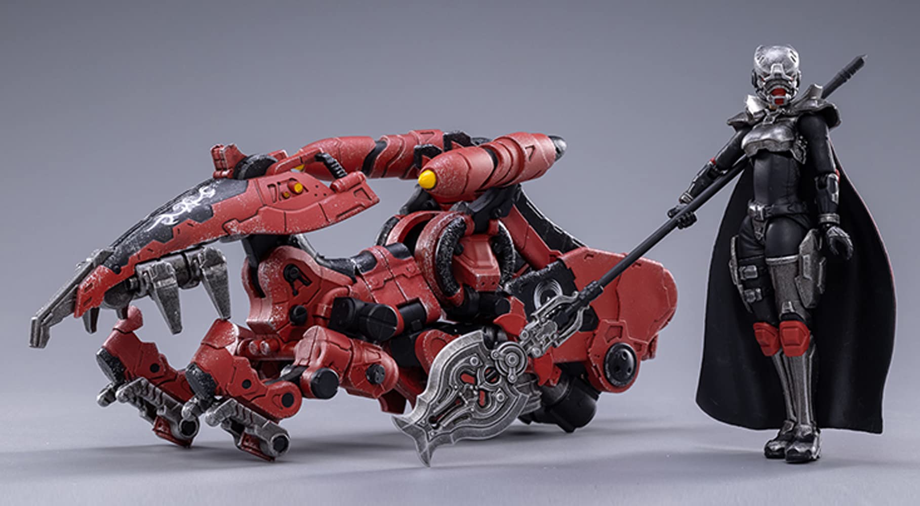 HiPlay JoyToy 1/18 Scale Sci-Fi Action Figure Set - Battle for The Stars Series: Saluk Flame Dragon Cavalry (Crimson) - Collectible Display for Gamers & Sci-Fi Fans