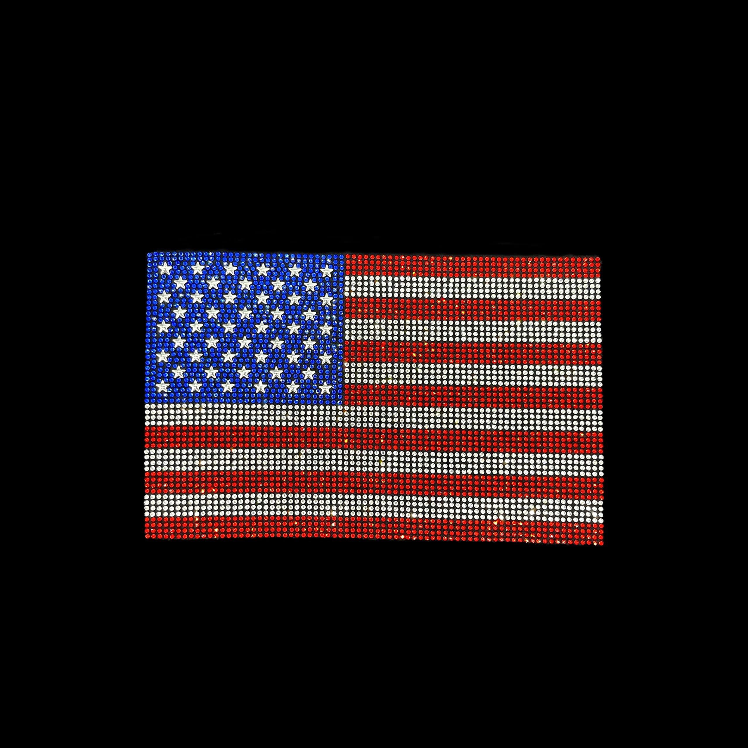 USA Rhinestone Heat Transfer Flag Design - Custom Hot Fix Patriotic Flag for DIY Crafts, T-Shirts & Apparel Decoration