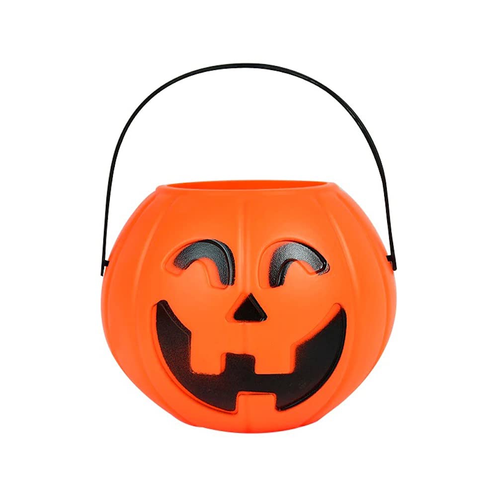 Set of 3 Halloween Pumpkin Buckets - Plastic Trick or Treat Candy Containers for Kids, Party Decorations & Sweet Holders - Perfect for Halloween Parties, Classroom Treats & Neighborhood Trick-or-Treating