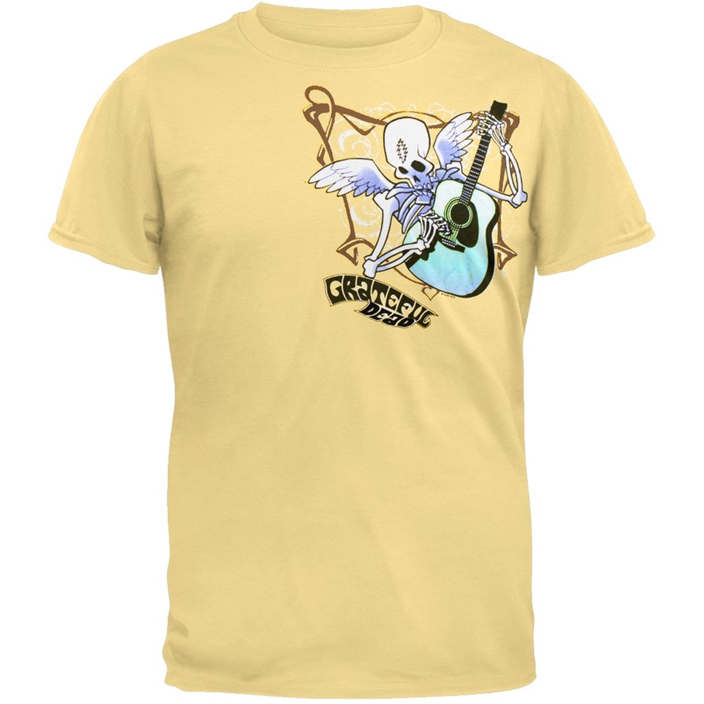 Grateful Dead Strumming Skeleton Graphic Soft Cotton T-Shirt for Men & Women - Casual Wear, Concerts & Music Festival Outfits